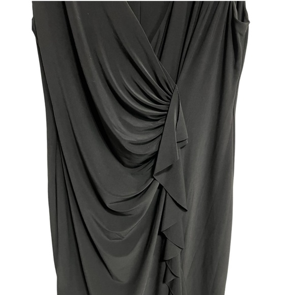 American Living Draped Ruched Sleeveless Sophisticated Black Dress Size 18W - Picture 4 of 8